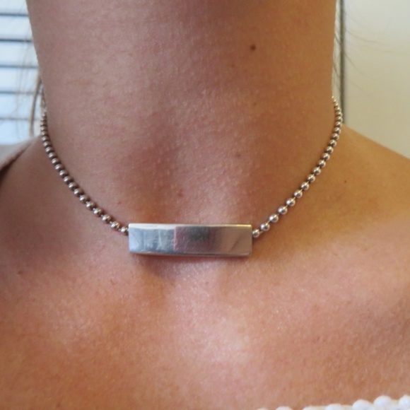 gucci silver choker necklace